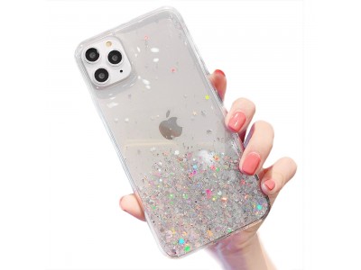 Glue Glitter Case – Ochranný kryt s farebnými glitrami pre Apple iPhone 14 Pro (číra)